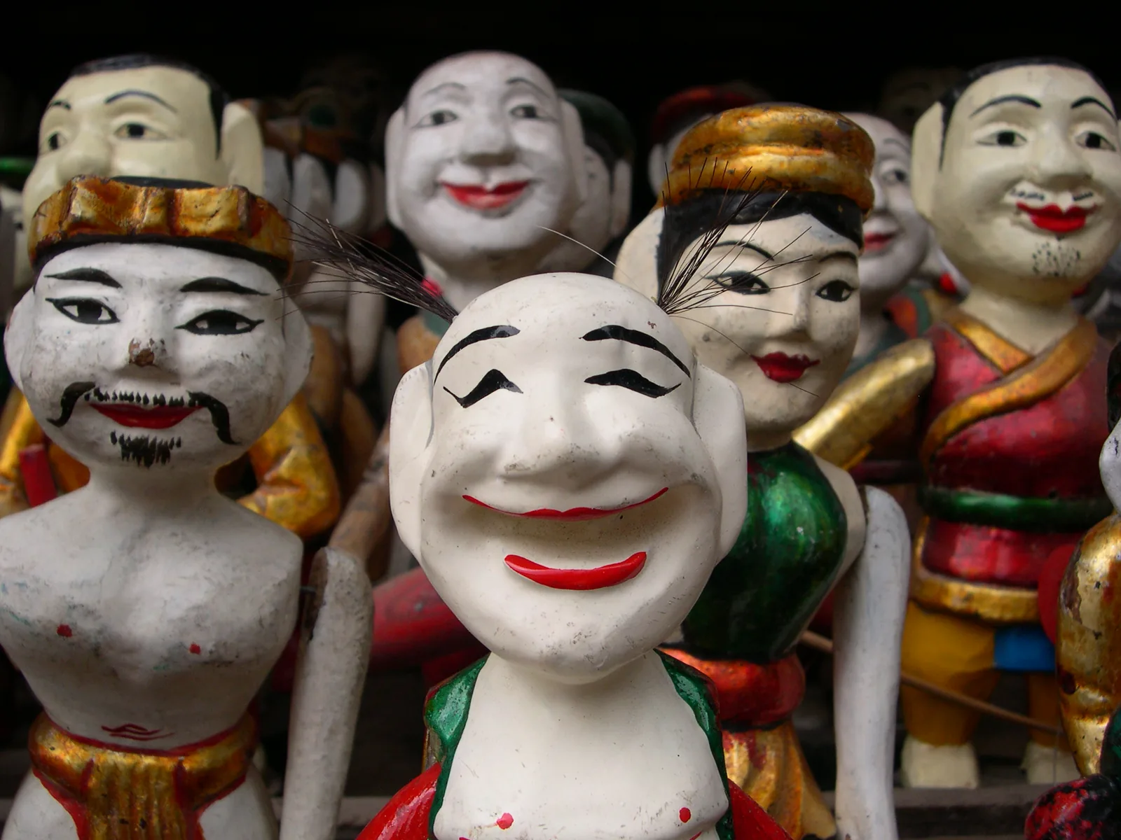 Traditional Vietnamese water puppet figures (múa rối nước) from Hanoi's Old Quarter — water puppetry has received government approval for a UNESCO intangible cultural heritage nomination dossier
